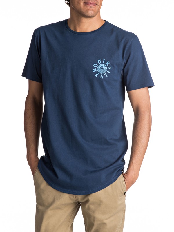 quiksilver, Scallop East Rising Dogs - T Shirt, DARK DENIM (brq0) 0 Scallop East Rising Dogs - T Shirt EQYZT04554 Quiksilver