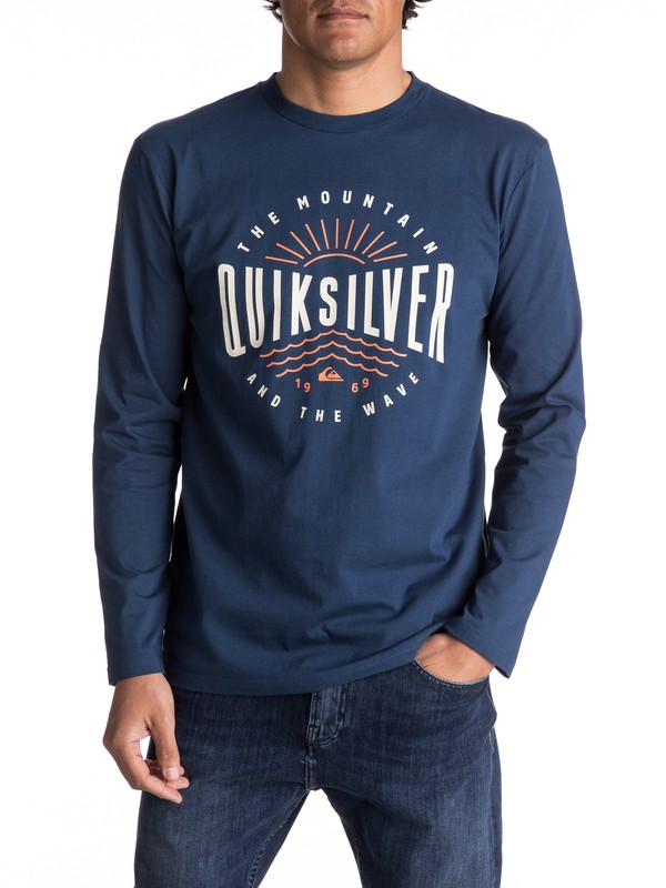 quiksilver, Classic Mad Wave - T Shirt à manches longues, DARK DENIM (brq0) 0 Classic Mad Wave - T Shirt à manches longues EQYZT04561 Quiksilver