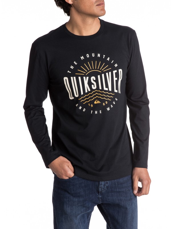 quiksilver, Classic Mad Wave - T Shirt à manches longues pour Homme, BLACK (kvj0) 0 Classic Mad Wave - T Shirt à manches longues pour Homme Noir EQYZT04561 Quiksilver