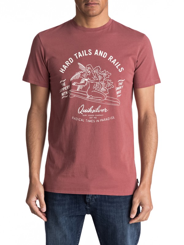quiksilver, Garment Dye Hard Tails - Maglietta da Uomo, APPLE BUTTER (cph0) 0 Garment Dye Hard Tails - Maglietta da Uomo Brown EQYZT04562 Quiksilver