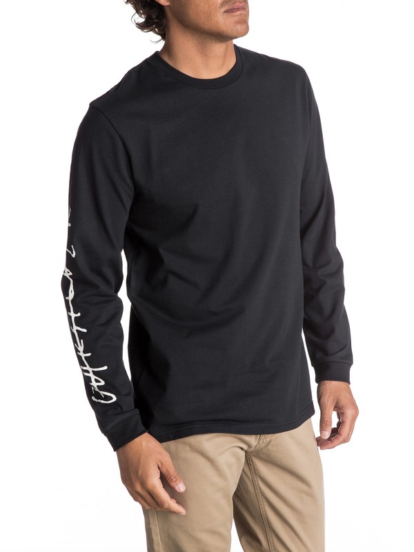 quiksilver, Men's Beach Spray Long Sleeve Tee, BLACK (kvj0) 0 Men's Beach Spray Long Sleeve Tee EQYZT04593 Quiksilver
