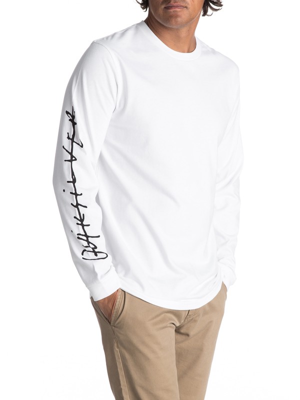 quiksilver, Men's Beach Spray Long Sleeve Tee, WHITE (wbb0) 0 Men's Beach Spray Long Sleeve Tee White EQYZT04593 Quiksilver