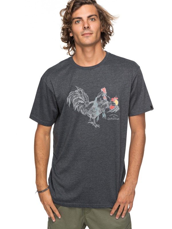 quiksilver, Heather Rooster Vibe - T-Shirt für Männer, CHARCOAL HEATHER (ktah) 0 Heather Rooster Vibe - T-Shirt für Männer Schwarz EQYZT04740 Quiksilver