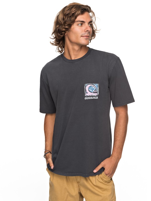 quiksilver, Durable Dens Way - Camiseta para Hombre, TARMAC (kta0) 0 Durable Dens Way - Camiseta para Hombre Negro EQYZT04759 Quiksilver