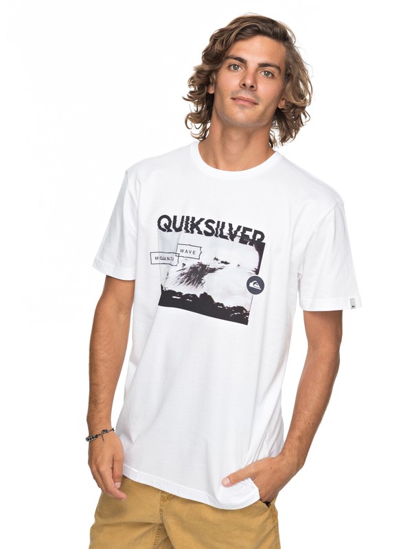 quiksilver, Classic Black Horizon - T-Shirt for Men, WHITE (wbb0) 0 Classic Black Horizon - T-Shirt for Men White EQYZT04783 Quiksilver