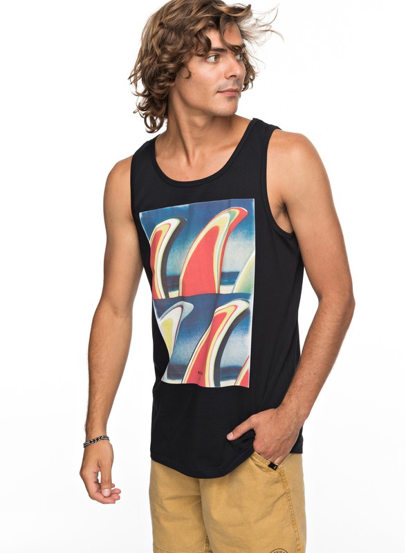 quiksilver, Fin Fanatic - Haut sans manches pour Homme, BLACK (kvj0) 0 Fin Fanatic - Haut sans manches pour Homme Noir EQYZT04806 Quiksilver