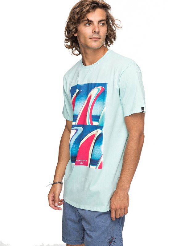 quiksilver, Classic Fin Fanatic - Camiseta para Hombre, EGGSHELL BLUE (bfd0) 0 Classic Fin Fanatic - Camiseta para Hombre Azul EQYZT04896 Quiksilver