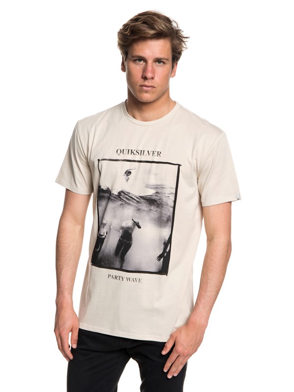 quiksilver, Wave Party - T-shirt col rond pour Homme, OATMEAL (tfl0) 0 Wave Party - T-shirt col rond pour Homme Beige EQYZT04948 Quiksilver