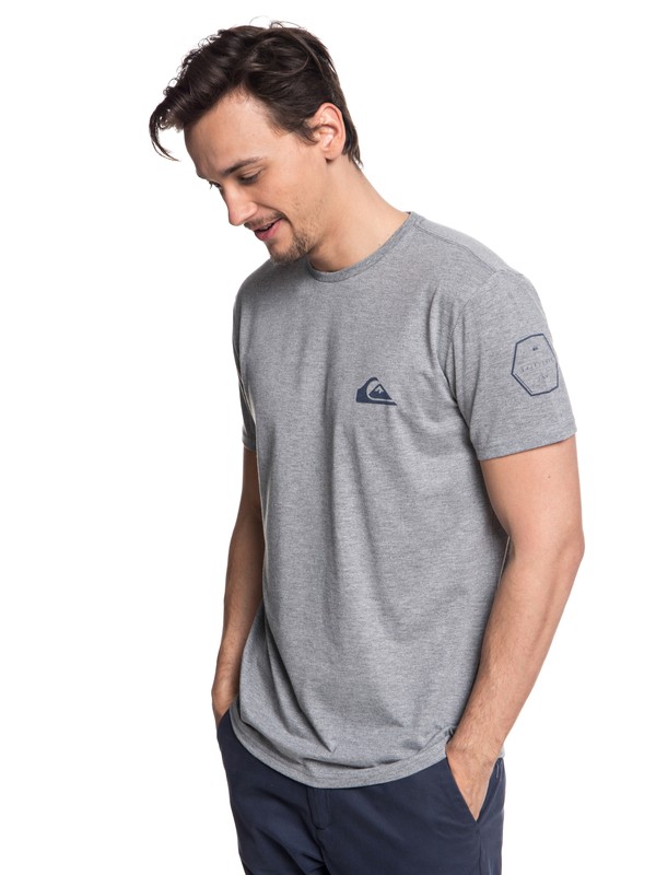 quiksilver, Solid Left - Technical UPF 30 T-Shirt for Men, MEDIUM GREY HEATHER (kpvh) 0 Solid Left - Technical UPF 30 T-Shirt for Men Black EQYZT04965 Quiksilver