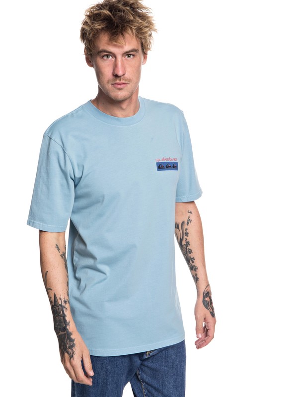 quiksilver, Men's Original Vortex Tee, AQUATIC (bfm0) 0 Men's Original Vortex Tee Blue EQYZT04984 Quiksilver