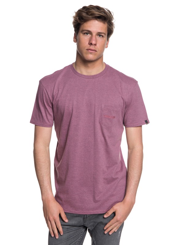 quiksilver, The Stitch Up - Pocket T-Shirt for Men, MELLOW MAUVE HEATHER (mmbh) 0 The Stitch Up - Pocket T-Shirt for Men Pink EQYZT05004 Quiksilver
