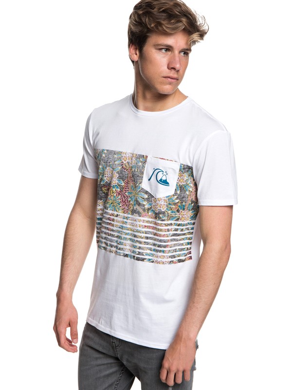 quiksilver, Silent Furry - Pocket T-Shirt for Men, WHITE (wbb0) 0 Silent Furry - Pocket T-Shirt for Men White EQYZT05006 Quiksilver
