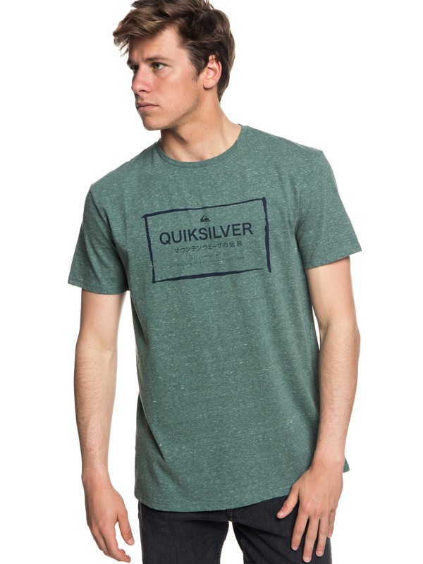quiksilver, Quik In The Box - T-shirt col rond pour Homme, DARK FOREST HEATHER (bpgh) 0 Quik In The Box - T-shirt col rond pour Homme Bleu EQYZT05018 Quiksilver