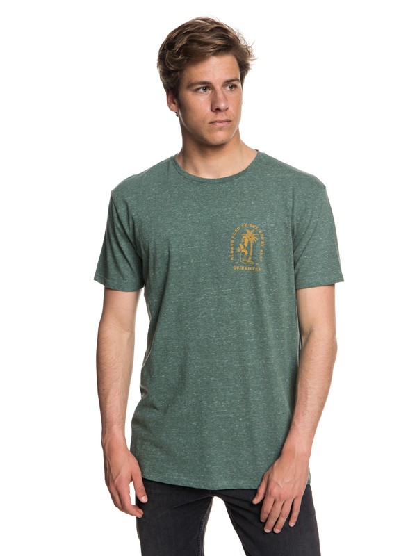 quiksilver, Men's Glad You're Back T-Shirt, DARK FOREST HEATHER (bpgh) 0 Men's Glad You're Back T-Shirt Blue EQYZT05019 Quiksilver