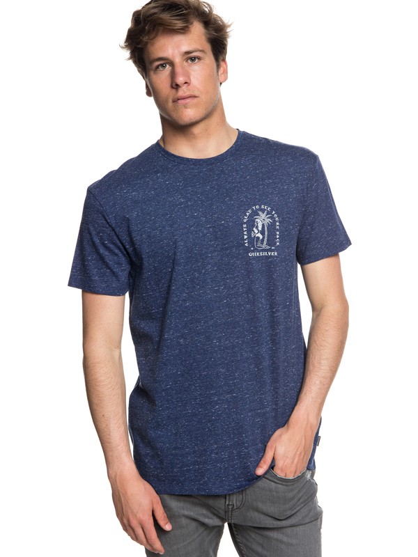quiksilver, Glad You're Back - T-Shirt for Men, MEDIEVAL BLUE HEATHER (bteh) 0 Glad You're Back - T-Shirt for Men Blue EQYZT05019 Quiksilver