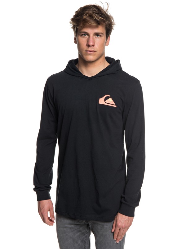 quiksilver, Men's Vice Versa Long Sleeve Hooded Tee, BLACK (kvj0) 0 Men's Vice Versa Long Sleeve Hooded Tee EQYZT05020 Quiksilver