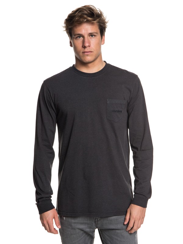 quiksilver, The Stitch Up Long Sleeve Tee, DARK GREY HEATHER (krph) 0 The Stitch Up Long Sleeve Tee Black EQYZT05022 Quiksilver