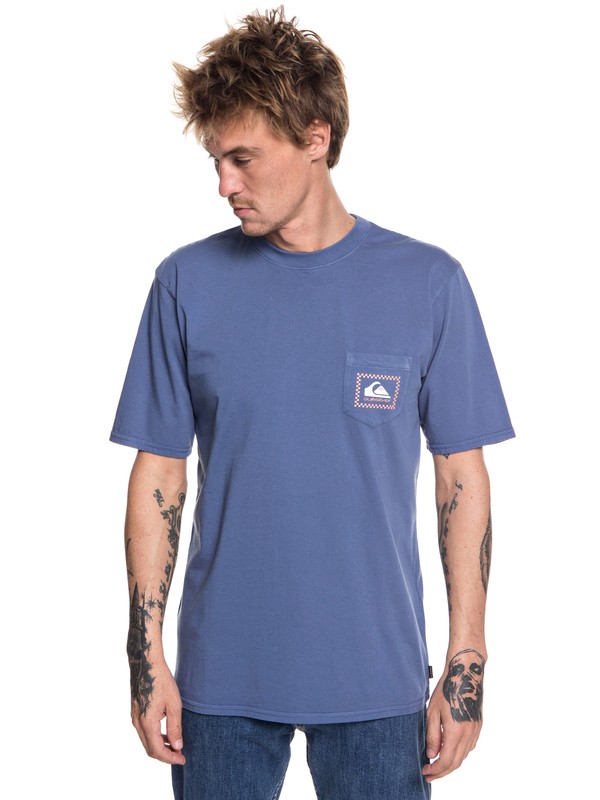 quiksilver, Originals Check Point - Pocket T-Shirt, BIJOU BLUE (bng0) 0 Originals Check Point - Pocket T-Shirt Blue EQYZT05042 Quiksilver