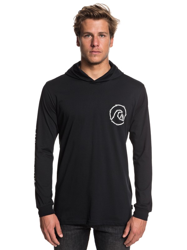 quiksilver, Kanakura Connect Long Sleeve Hooded Tee, BLACK (kvj0) 0 Kanakura Connect Long Sleeve Hooded Tee Black EQYZT05171 Quiksilver
