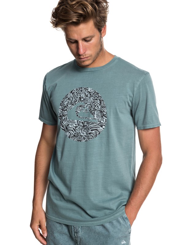 quiksilver, Quik Circled Tee, STORMY SEA (blh0) 0 Quik Circled Tee Blue EQYZT05227 Quiksilver