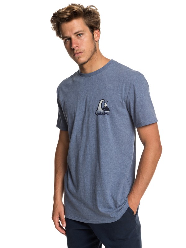 quiksilver, Captain Slim Tee, BIJOU BLUE HEATHER (bngh) 0 Captain Slim Tee Blue EQYZT05229 Quiksilver