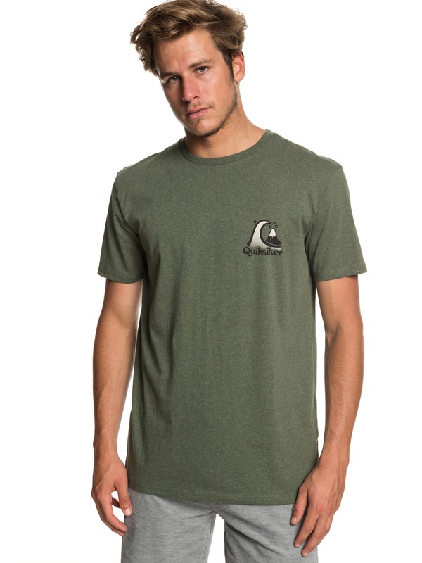 quiksilver, Captain Slim Tee, THYME HEATHER (cqyh) 0 Captain Slim Tee Brown EQYZT05229 Quiksilver