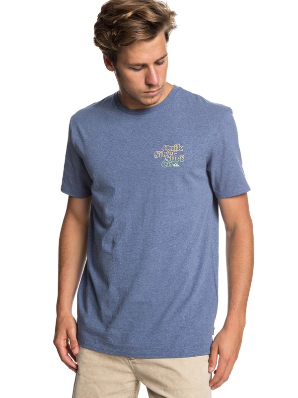 quiksilver, Double Stacked Tee, BIJOU BLUE HEATHER (bngh) 0 Double Stacked Tee Blue EQYZT05230 Quiksilver