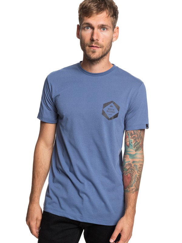 quiksilver, Swell Frame Tee, BIJOU BLUE (bng0) 0 Swell Frame Tee Blue EQYZT05239 Quiksilver