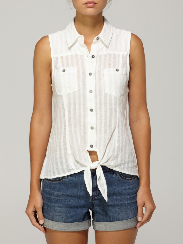 quiksilver, Laurel Button Up Top, BRIGHT WHITE (wht) 0 Laurel Button Up Top G40112 Quiksilver