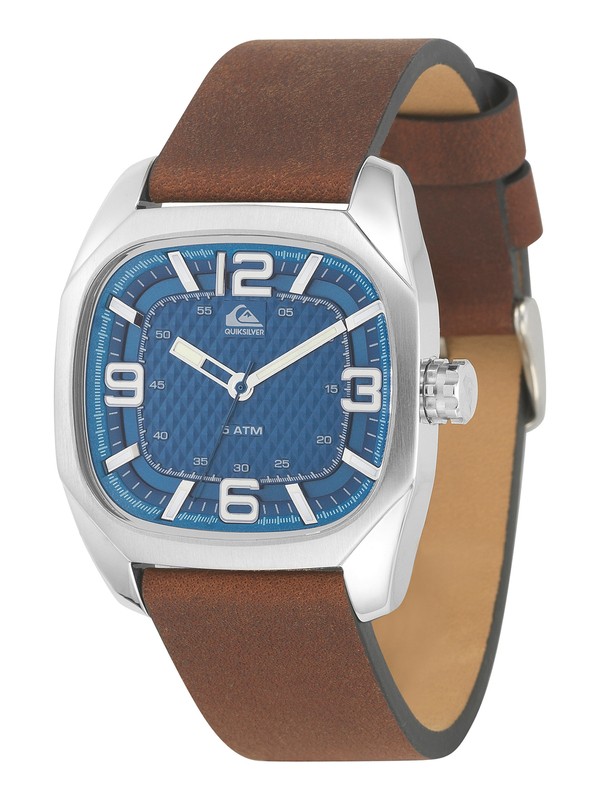 quiksilver, The Bruiser Leather Strap Watch, OLYMPIAN BLUE (bqz0) 0 The Bruiser Leather Strap Watch QS1006 Quiksilver
