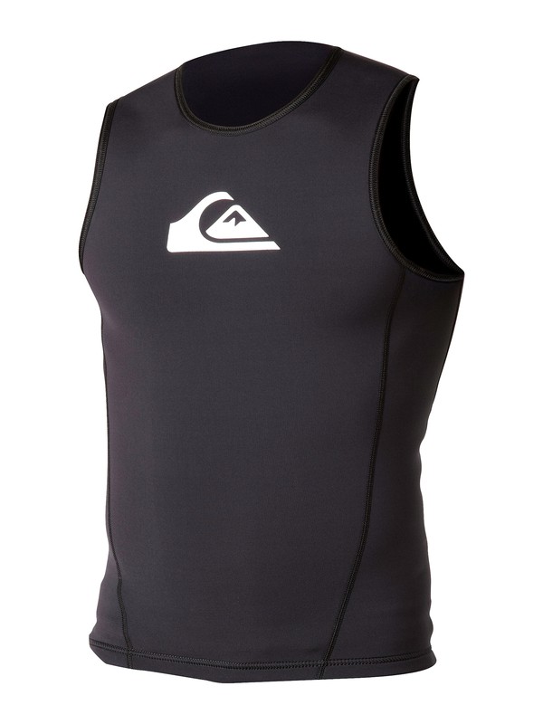 quiksilver, 1M PULLOVER VEST, BLACK/WHITE (bkw) 0 1M PULLOVER VEST SA029MF Quiksilver