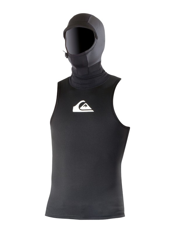 quiksilver, POLYPRO HOOD VEST, BLACK/WHITE (bkw) 0 POLYPRO HOOD VEST SA035MF Quiksilver