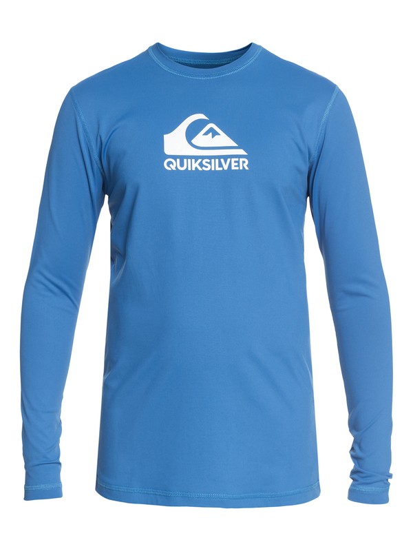 quiksilver, Boys 8 -16 Solid Streak Long Sleeve UPF 50 Rashguard, ELECTRIC BLUE (bpb0) 0 Boys 8 -16 Solid Streak Long Sleeve UPF 50 Rashguard UQBWR03038 Quiksilver