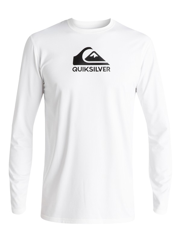 quiksilver, Boys 8 -16 Solid Streak Long Sleeve UPF 50 Rashguard, WHITE (wbb0) 0 Boys 8 -16 Solid Streak Long Sleeve UPF 50 Rashguard UQBWR03038 Quiksilver