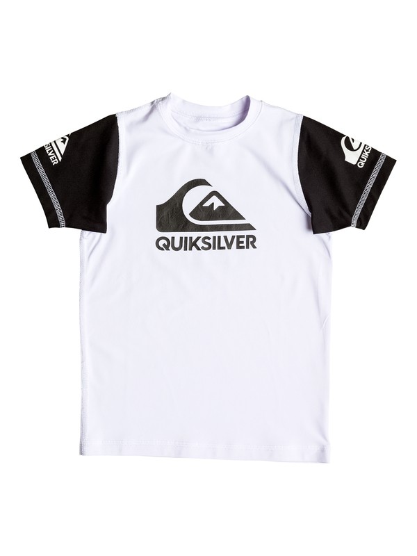 quiksilver, Boy's 2-7 Heats On Short Sleeve Rashguard, WHITE/BLACK (xwwk) 0 Boy's 2-7 Heats On Short Sleeve Rashguard UQKWR03038 Quiksilver