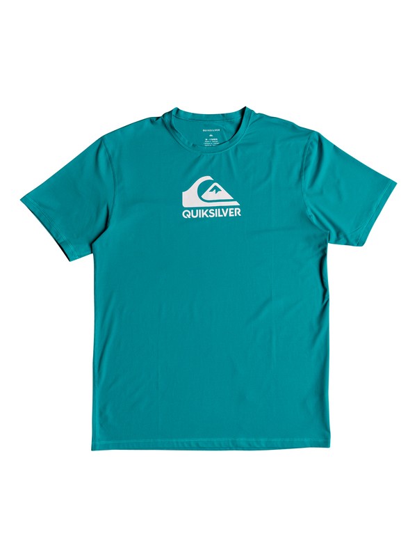 quiksilver, Men's Solid Streak Short Sleeve UPF 50 Rash Guard, TYPHOON (bny0) 0 Men's Solid Streak Short Sleeve UPF 50 Rash Guard Blue UQYWR03054 Quiksilver