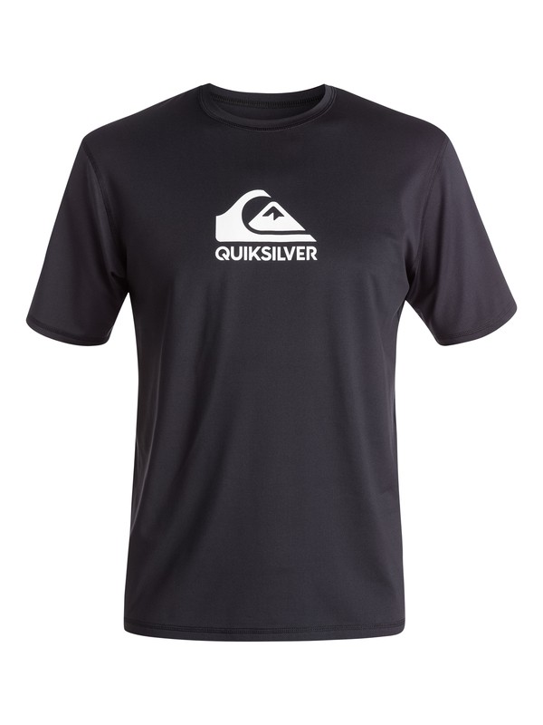 quiksilver, Men's Solid Streak Short Sleeve UPF 50 Rash Guard, BLACK (kvd0) 0 Men's Solid Streak Short Sleeve UPF 50 Rash Guard Black UQYWR03054 Quiksilver