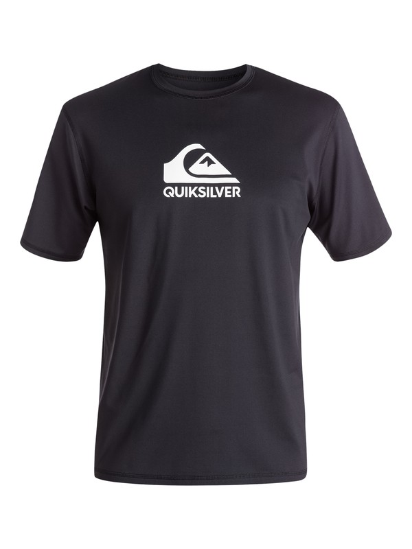 quiksilver, Solid Streak Short Sleeve UPF 50 Rash Guard, BLACK (kvj0) 0 Solid Streak Short Sleeve UPF 50 Rash Guard Black UQYWR03054 Quiksilver