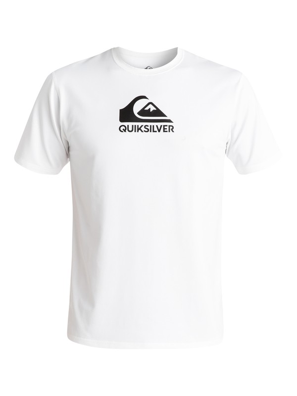 quiksilver, Men's Solid Streak Short Sleeve UPF 50 Rash Guard, WHITE (wbb0) 0 Men's Solid Streak Short Sleeve UPF 50 Rash Guard White UQYWR03054 Quiksilver