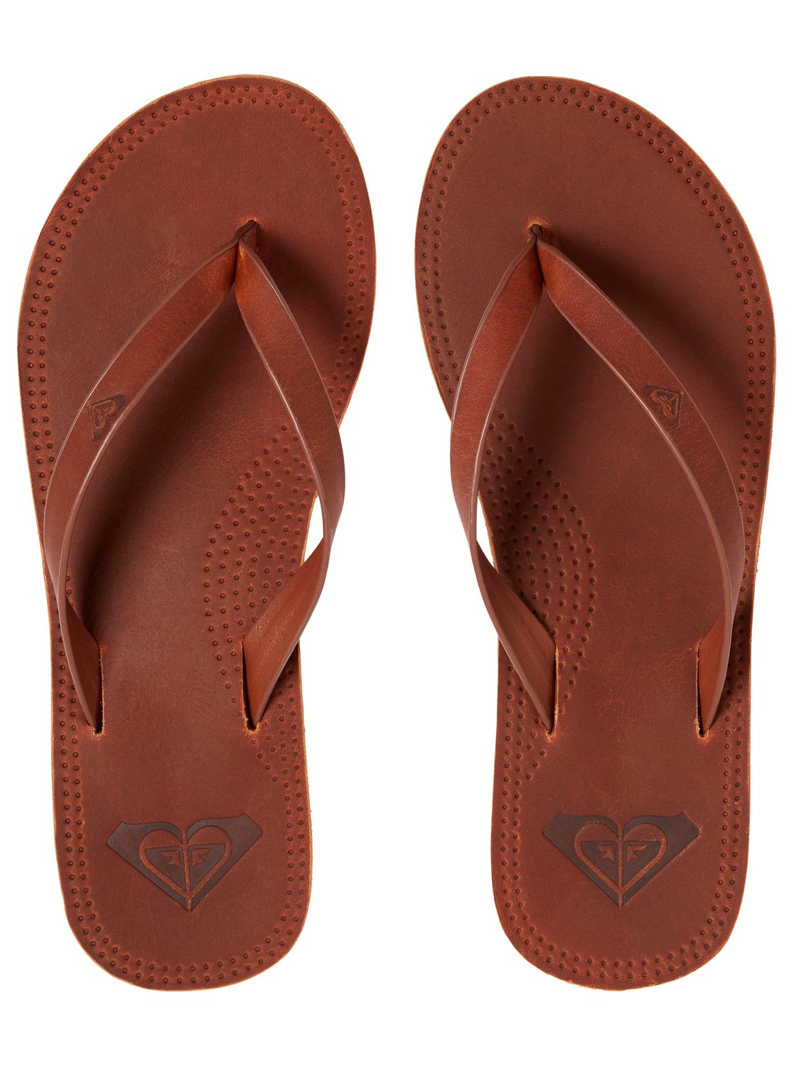 roxy tan leather flip flops
