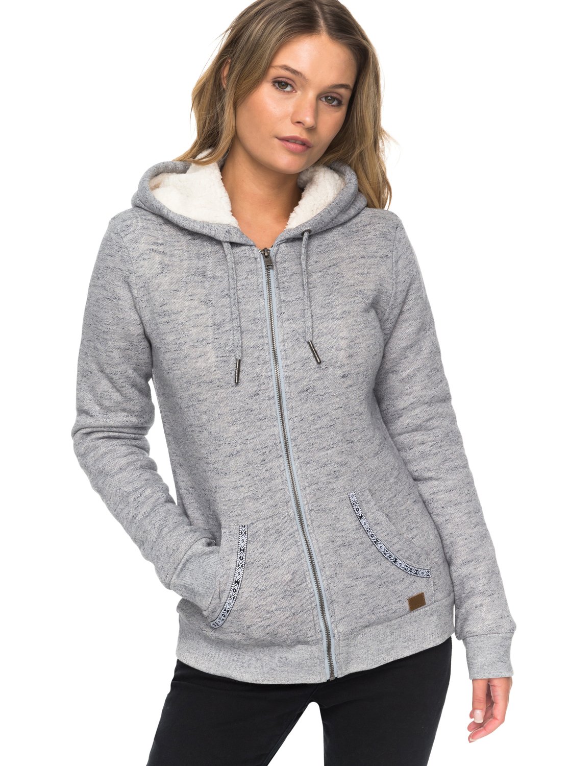 ERJFT03598 capuche pour Femme Bleu Sherpa zippé Trippin 0 à Roxy Sweat wxHqInza