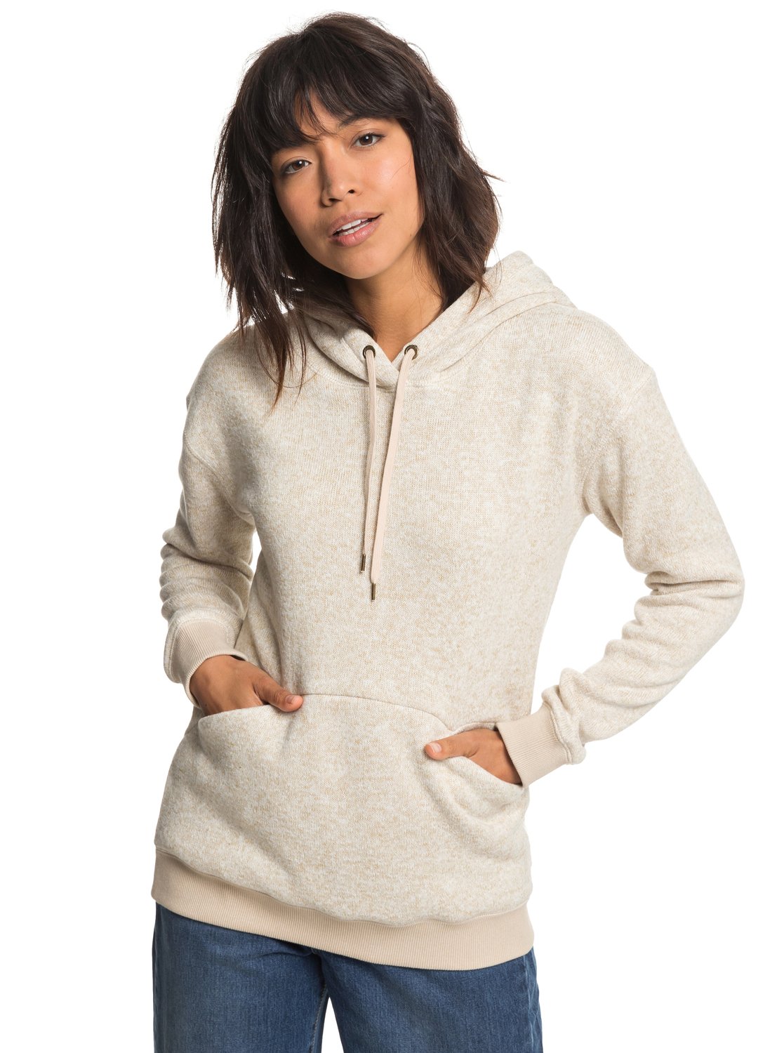sudadera beige mujer