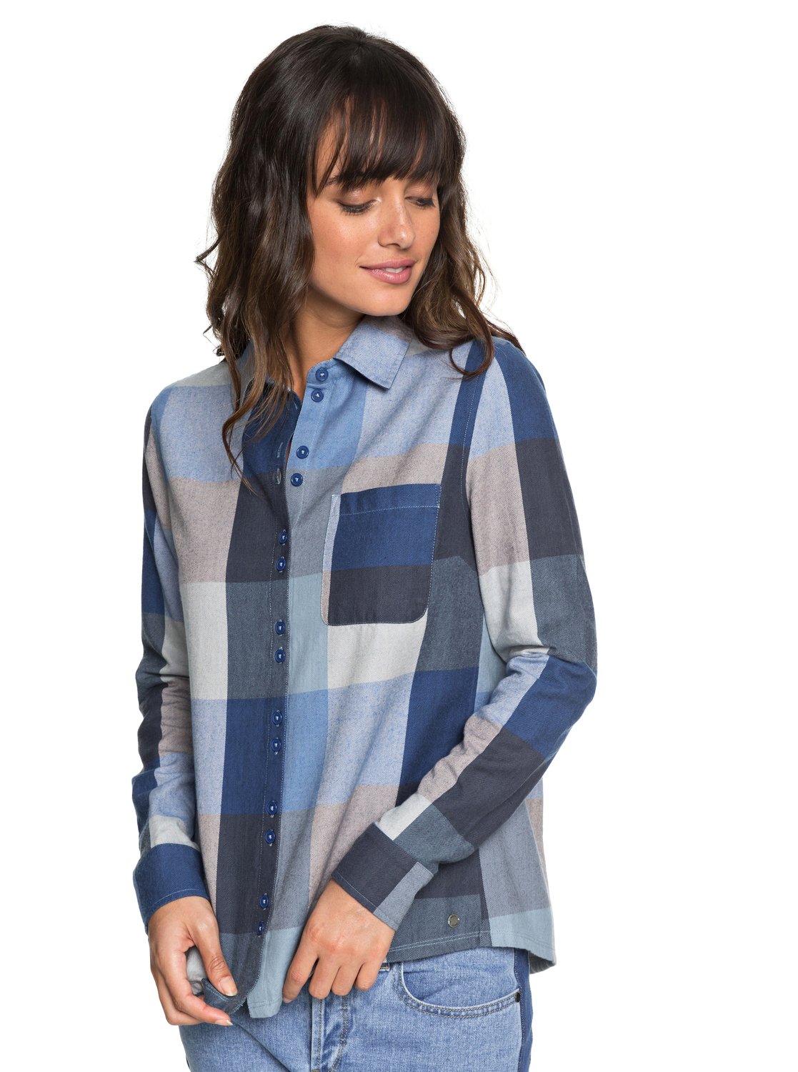 Azul Roxy larga para 0 de Streets Camisa Concrete ERJWT03240 manga Mujer 4vC8q1w
