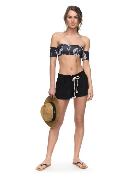 roxy, Пляжные женские шорты Oceanside, TRUE BLACK (kvj0) Oceanside - Linen Beach Shorts ARJNS03007