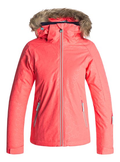roxy, Сноубордическая куртка Jet Ski, NEON GRAPEFRUIT_GANA EMBOSS (nkn3) Jet Ski - Snow Jacket for Girls 8-16 ERGTJ03039