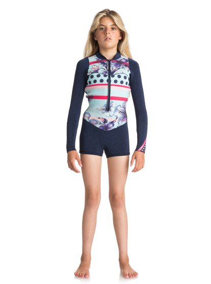 roxy, Гидрокостюм с молнией на груди 2mm Pop Surf, NAVY (bte0) 2mm Pop Surf - Long Sleeve Front Zip Springsuit ERGW403004