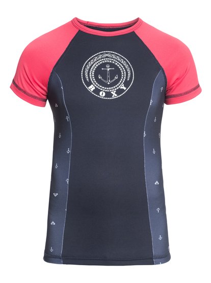 roxy, Гидрофутболка с коротким рукавом Tropi ROXY UPF 50, DRESS BLUES WATERCOLOR ANCHOR (btk7) Tropi ROXY - Short Sleeve UPF 50 Rash Vest ERGWR03082