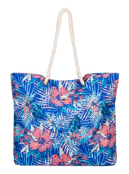 roxy, Пляжная сумка Printed Tropical Vibe с принтом, ROYAL BLUE BEYOND LOVE (pqf6) Printed Tropical Vibe - Printed Beach Bag ERJBT03049