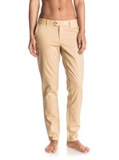 roxy, Брюки чинос с зауженными книзу штанинами Sunrise Sand Straight, CROISSANT (thf0) Sunrise Sand - Straight Tapered Chinos ERJDP03147