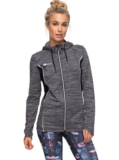 roxy, Спортивная куртка с капюшоном Gnessa, CHARCOAL HEATHER (kpvh) Gnessa - Hooded Track Jacket for Women ERJFT03623